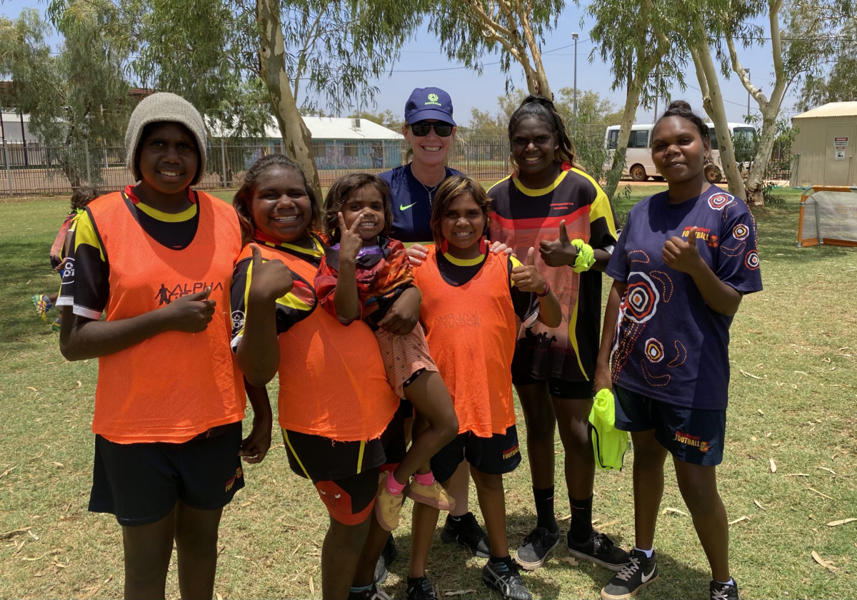 Mel Andreatta and JMF girls in Tennant Creek